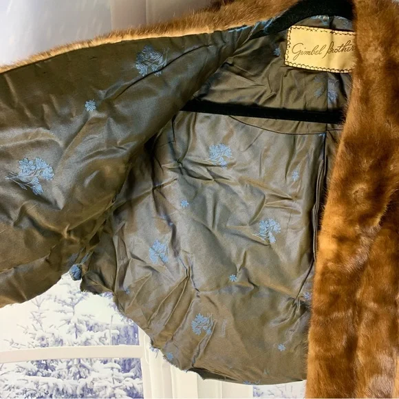 Vintage Gimbal Brothers Brown Fur Caplet Shawl Stole Cape *FLAWED - Picture 3 of 13